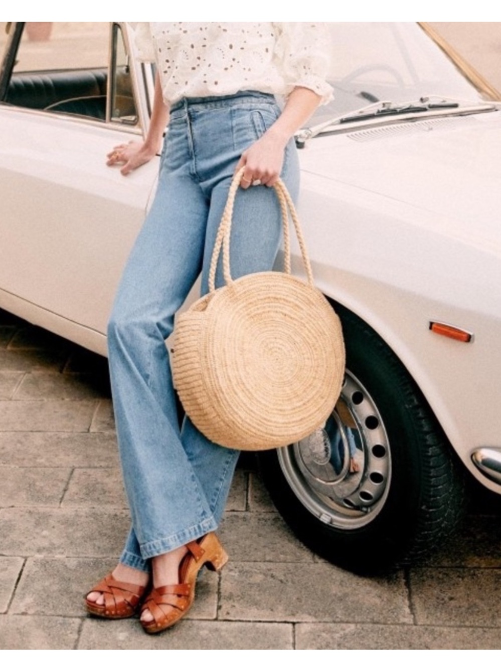 Sezane Martin pants long wide leg jeans 40
